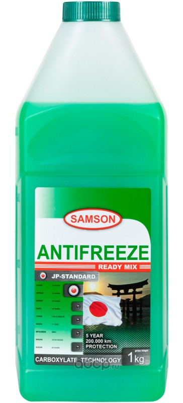 SAMSON Антифриз SAMSON JP-Standard GREEN, 1 кг (готовый/ready mix), зеленый